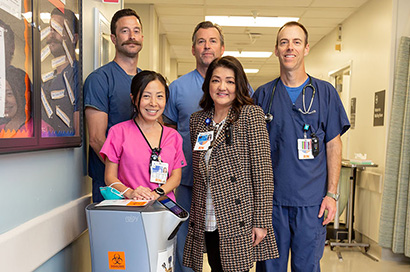 Los Gatos Emergency Department nurses with Wall-E