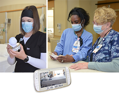 Nurses Preparing a Baby Monitor Unit for Use