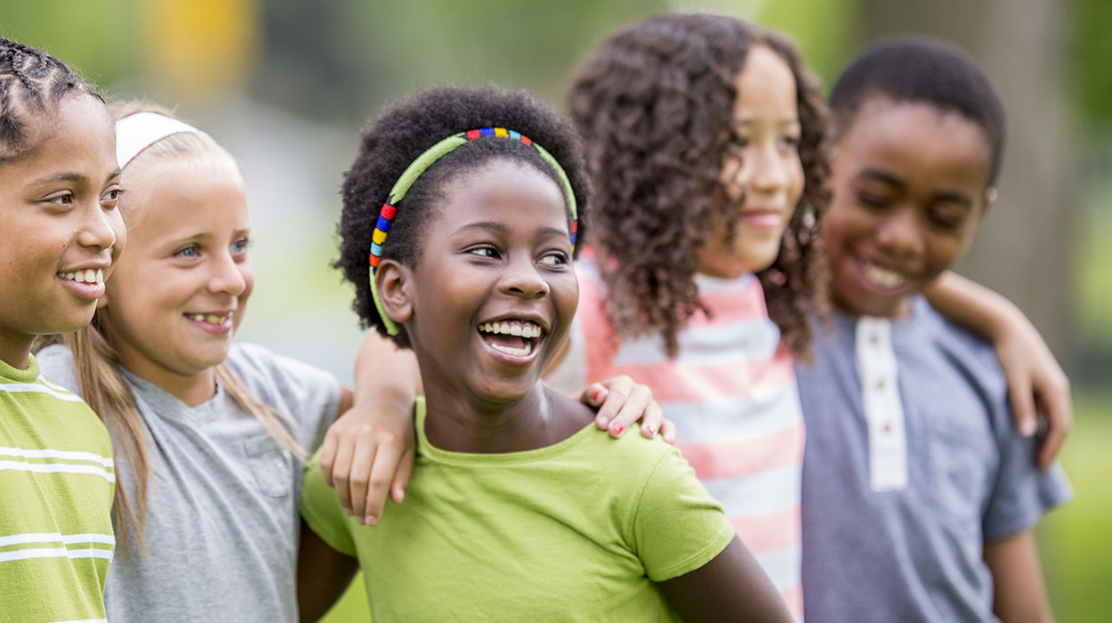 African American and White Children Playing