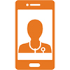 Icon of Phone with doctor on it