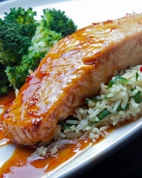 Baked Salmon with Mango Chutney Sauce