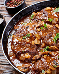 Burger Steak with Mushroom Gravy