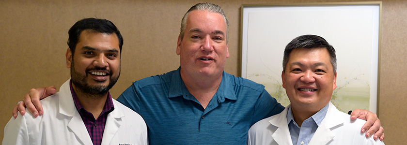 Dr. Arun Raajasekar, Medical Oncologist; Dr. Shane Dormody; Dr. Frank Lai, Urologist