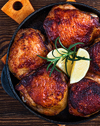 Roasted chicken thighs
