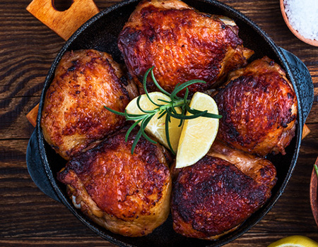 Roasted chicken thighs