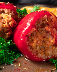 Turkey and Brown Rice Stuffed Bell Peppers