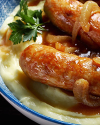 Bangers and Mash with Gravy