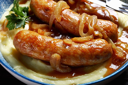 Bangers and Mash with Gravy