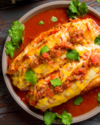 Beef Enchiladas with Red Sauce