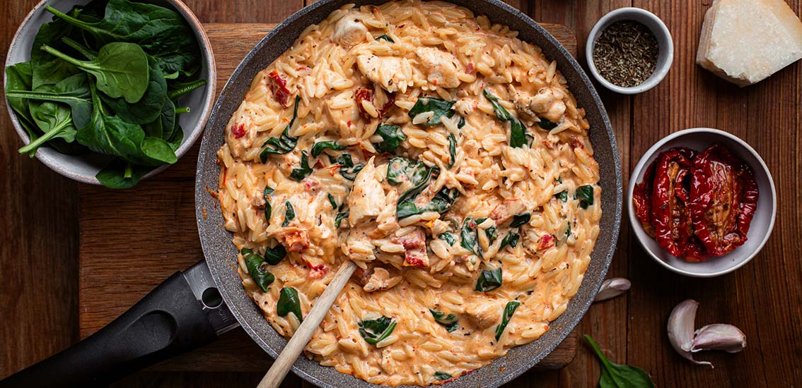 High-Protein Balsamic Chicken Orzo recipe