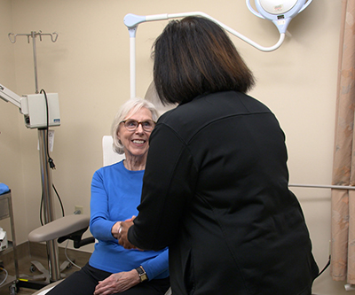 Dr. Krishnan and her patient