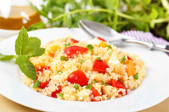 Couscous with artichokes, feta, and sun-dried tomatoes Couscous with artichokes, feta, and sun-dried tomatoes
