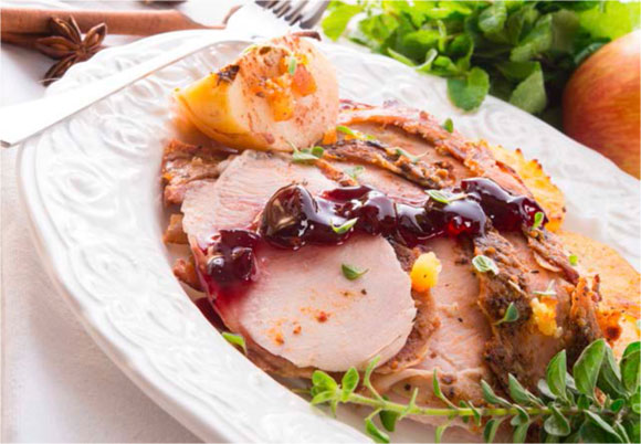 Turkey Tenderloin with Cranberry-Shallots Sauce