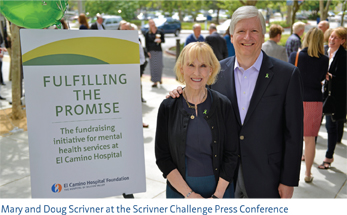 Image of Mary and Doug Scrivner at the Scrivner Challenge Press Conference