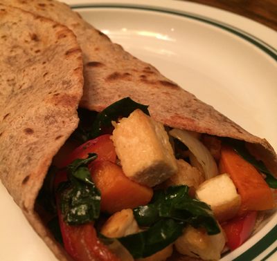 Vegetarian Burrito with Tofu and Greens