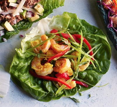 Curried Shrimp Lettuce Wraps recipe