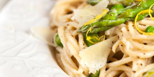 Pasta with fresh spring vegtables