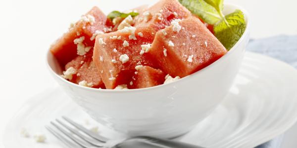 Watermelon feta mint salad