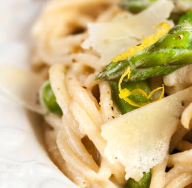 Pasta with fresh spring vegtables
