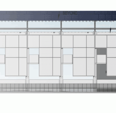 Image of a Drawing of the Parking Garage from a Side View